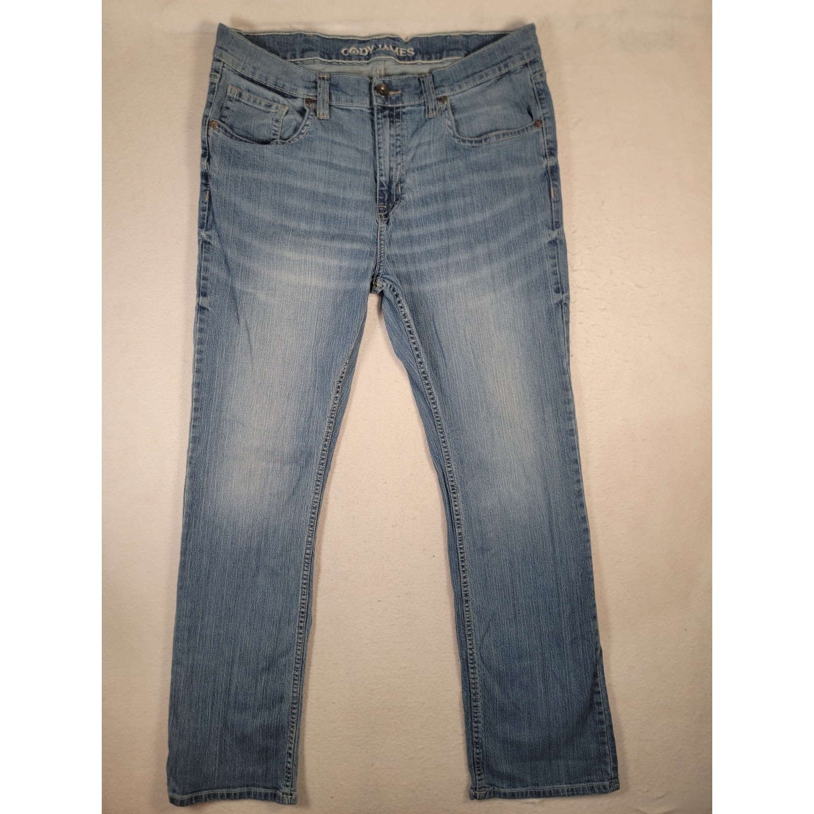 Cody James Mens Western Jeans 38x30 (Fits 39x34) Light Wash Stretch Denim Work